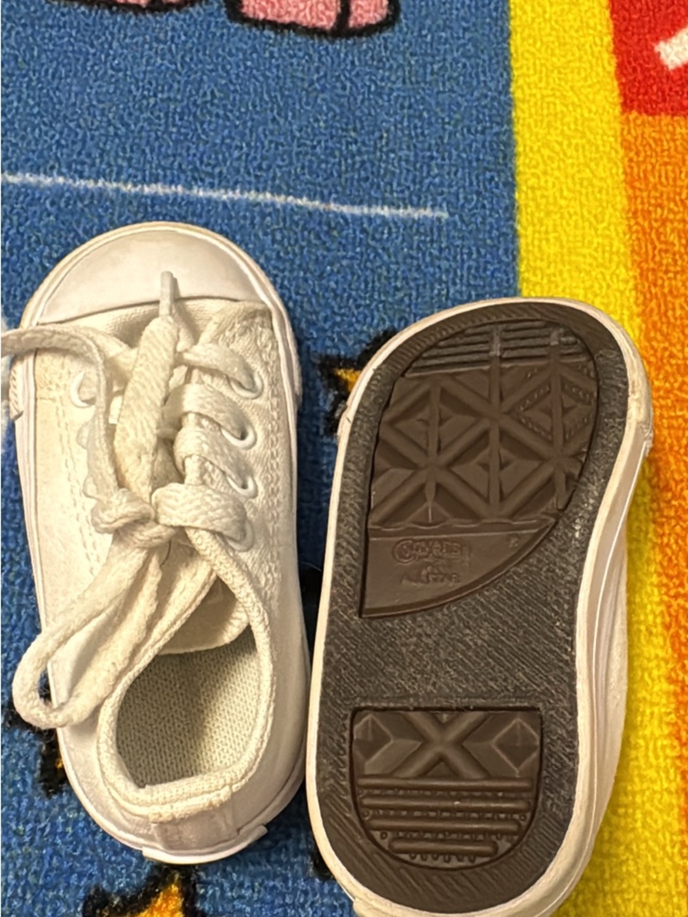 Converse White Baby Canvas Lace-Up Shoes